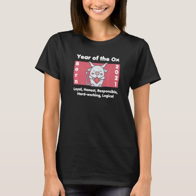 2021 Ox födelsedag T Shirt (Framsida)
