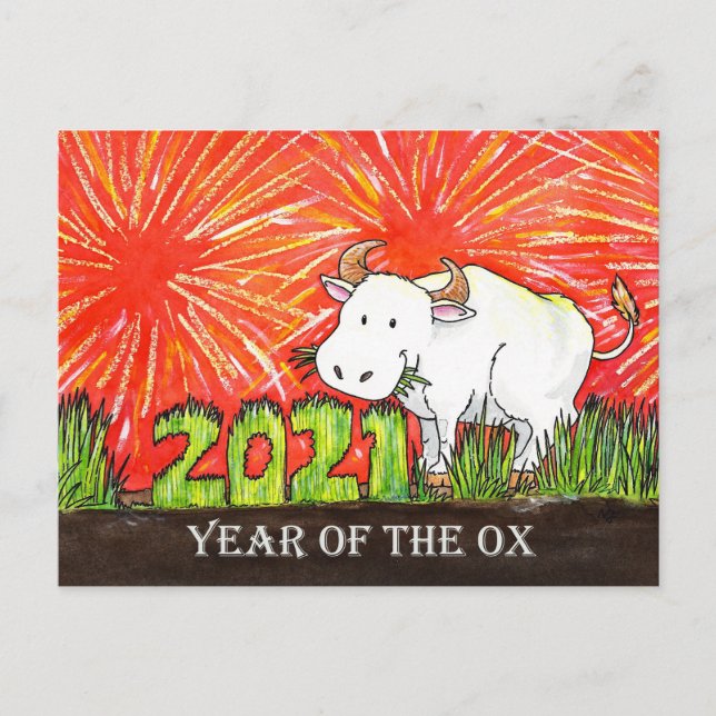 2021 Oxens år postkort Vykort (Framsida)