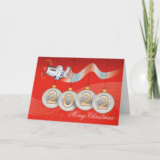 2021, P-51 mustang, julkort, redigerbar text Helgkort