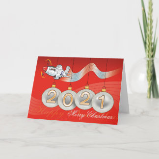 2021, P-51 mustang, julkort, redigerbar text Helgkort