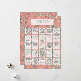 2021 Pandemi BINGO Funny Mistletoe Rosa jul Julkort