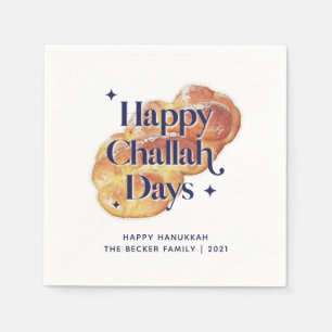 2021 Roligt Lycklig Challah Days Hanukkah Watercol Pappersservett