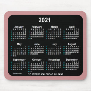 2021 Rosey Brown Neon 52 veckors kalender från Jan Musmatta