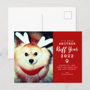 2021 Ruff Year Funny jul Hund Photo Helg Vykort