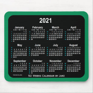 2021 Sea Grönt Neon 52 veckor Kalender från Janz Musmatta