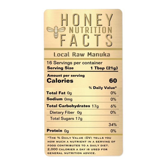 2021 Senaste honungsnäringsmetalliska Guld med bin Fraktsedel (Framsidan)