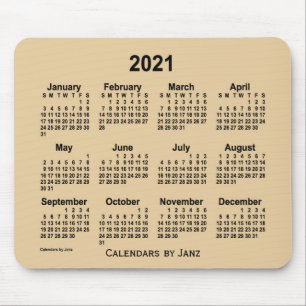 2021 Sepia Grått Calendar av Janz Mouse Pad Musmatta