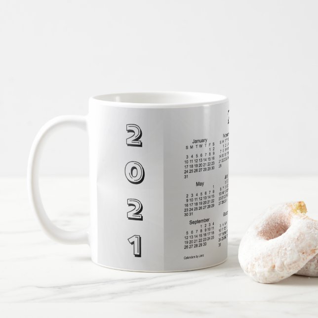 2021 Silver Shimmer Coffee Calendar av Janz Kaffemugg (Med munk)