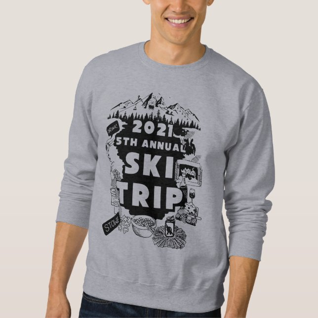 2021 Ski Resa Manar Crew Nacke sötskjorta Lång Ärmad Tröja (Framsida)