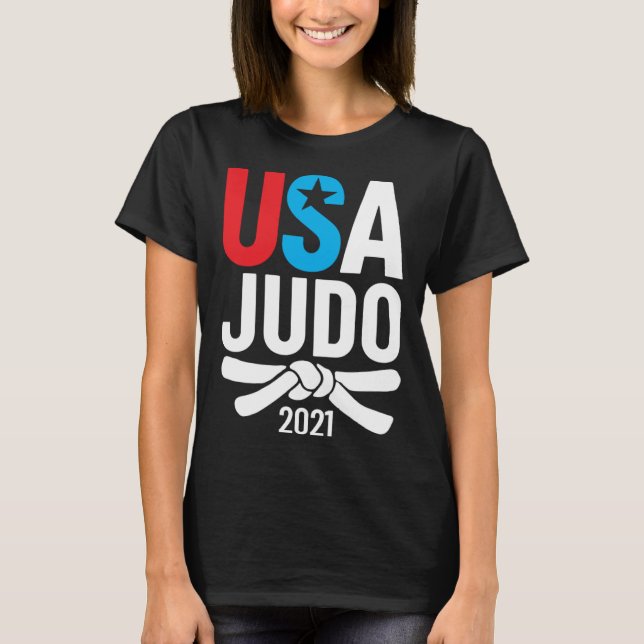 2021 USA Judo Player Apparel American  for US Judo T Shirt (Framsida)