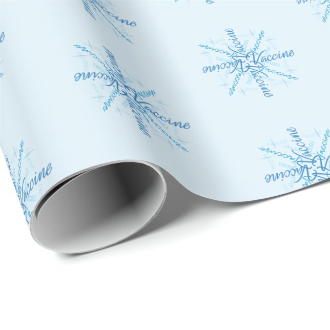 2021 Vaccin Coronavirus Snöflinga Jul Presentpapper (Rullad Hörn)