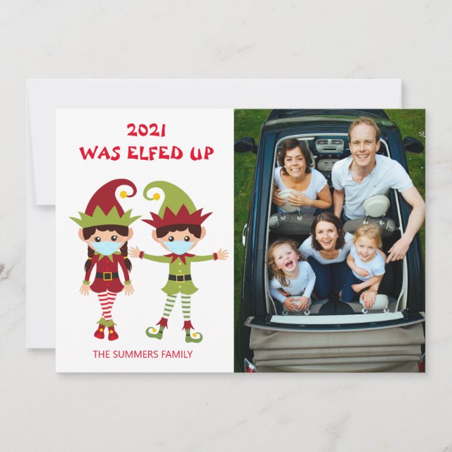 2021 Vad Elfed Upp Foto Jul Covid Julkort (Framsida)