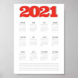 2021 väggkalender affisch