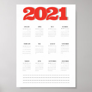 2021 väggkalender affisch