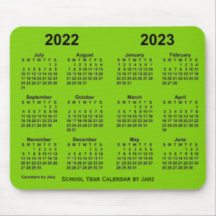 2022-2023 Skolårets gulgröna kalender från Janz Musmatta