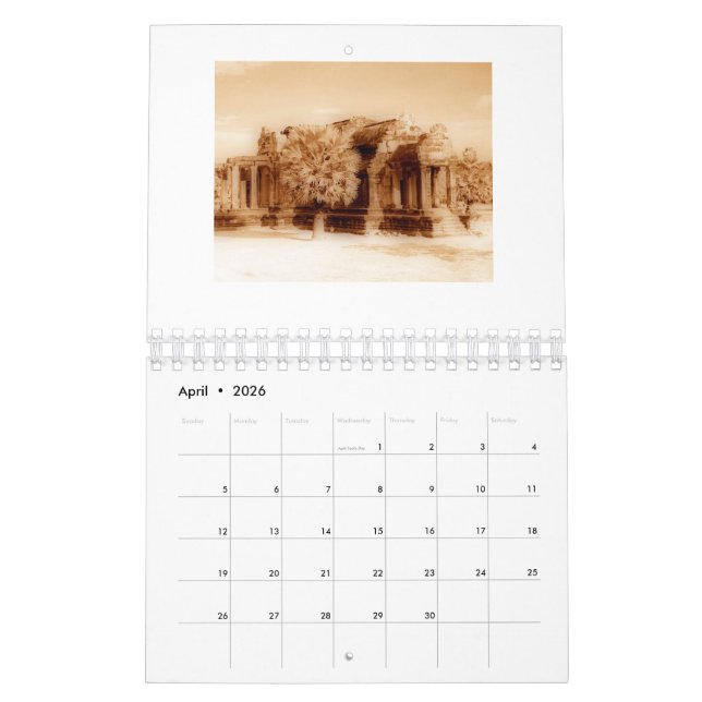 2022 Angkor Wat Sepia Calendar Kalender (Apr 2026)