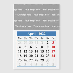 2022 april-kalender Magnetkort