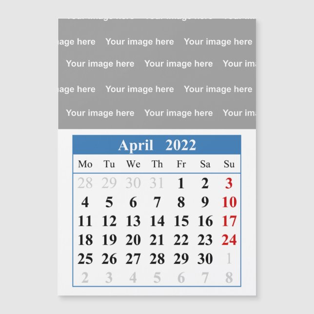 2022 april-kalender Magnetkort (Framsida)