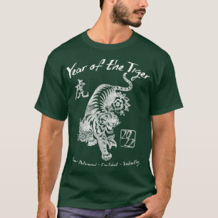 2022 År av Tigern Kinesisk Zodiak Kinesiskt Nyår T Shirt