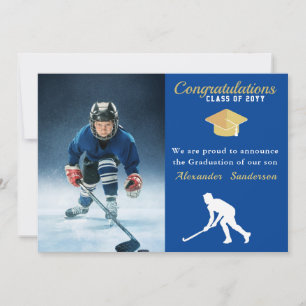 2022 års blåklass i Hockey Player Photo studenten Meddelande