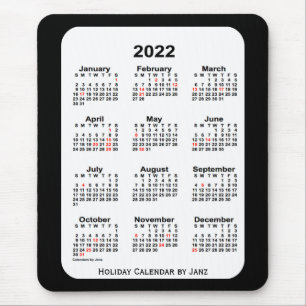 2022 års Helgdag - svart kalender från Janz Musmatta