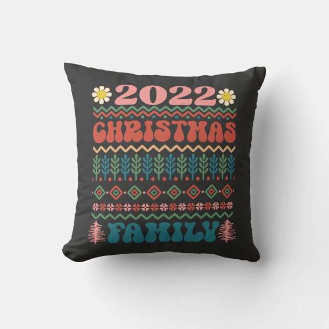 2022 års jul Familj-God jul-Julafton-Helgdag Kudde (Framsida)