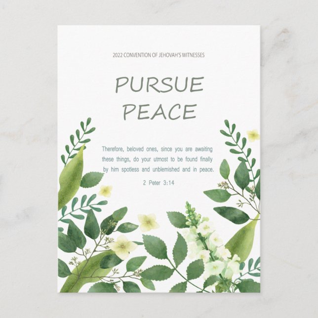 2022 års JW-konvention - vykort för vit grönt (Framsida)