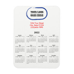 2022 års kalender för din Logotyp Magnet