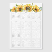 2022 års kalender med solblommor