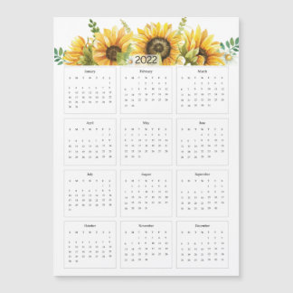 2022 års kalender med solblommor