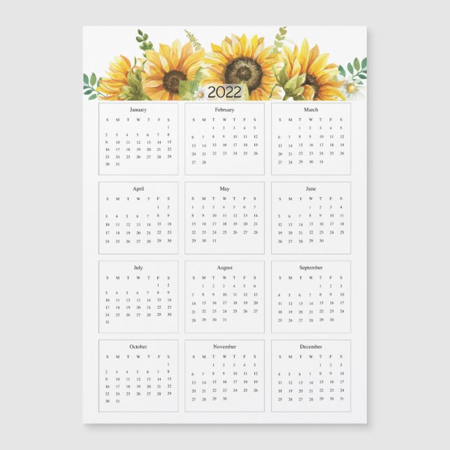 2022 års kalender med solblommor (Framsida)