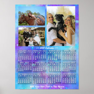 2022 Års Månadskalender Boho Akvarell 3 Foto Poster