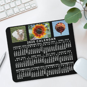 2022 års månadskalender, svart Anpassningsbar 3 fo Musmatta