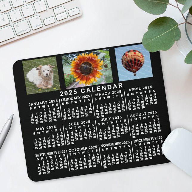 2022 års månadskalender, svart Anpassningsbar 3 fo Musmatta (Skapare uppladdad)