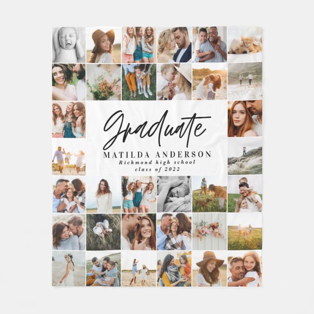 2022 års moderna multifoto student-snyggt fleecefilt (Framsidan)