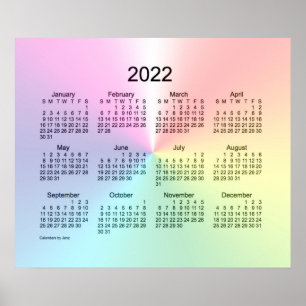 2022 års Shimmer Wall Calendar by Janz Print Poster