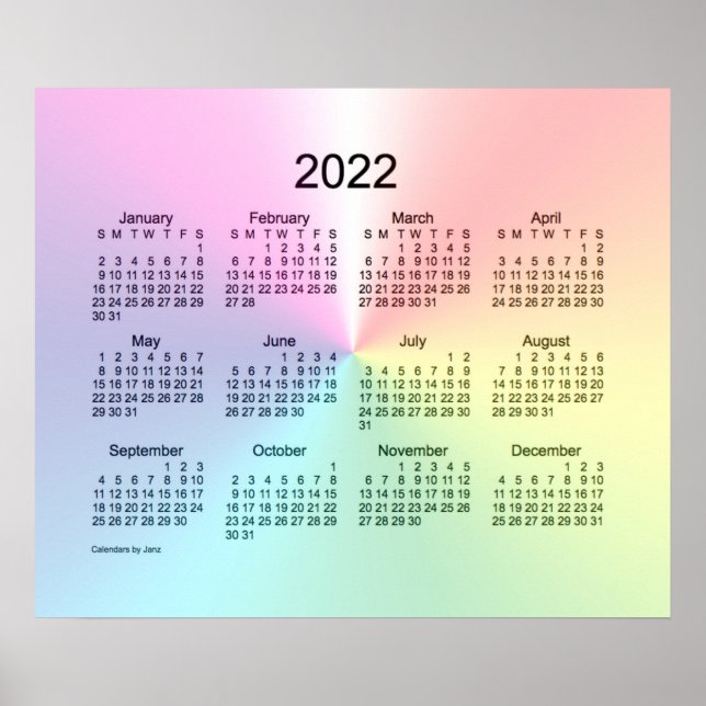 2022 års Shimmer Wall Calendar by Janz Print Poster (Framsidan)