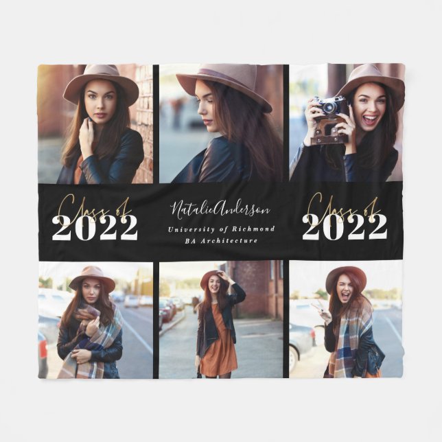 2022 års svarta moderna skript, fotoklass i studen fleecefilt (Framsidan (Horisontell))