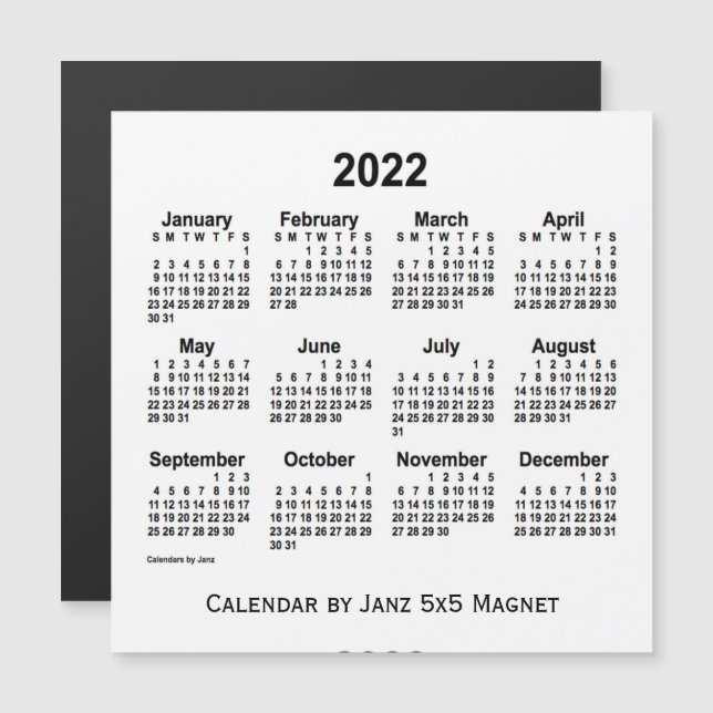 2022 års vitbok från Janz 5 x 5 Magnet (Fram/baksida)