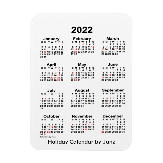 2022 års vitbok om Helgdag av Janz Magnet (Vertikal)