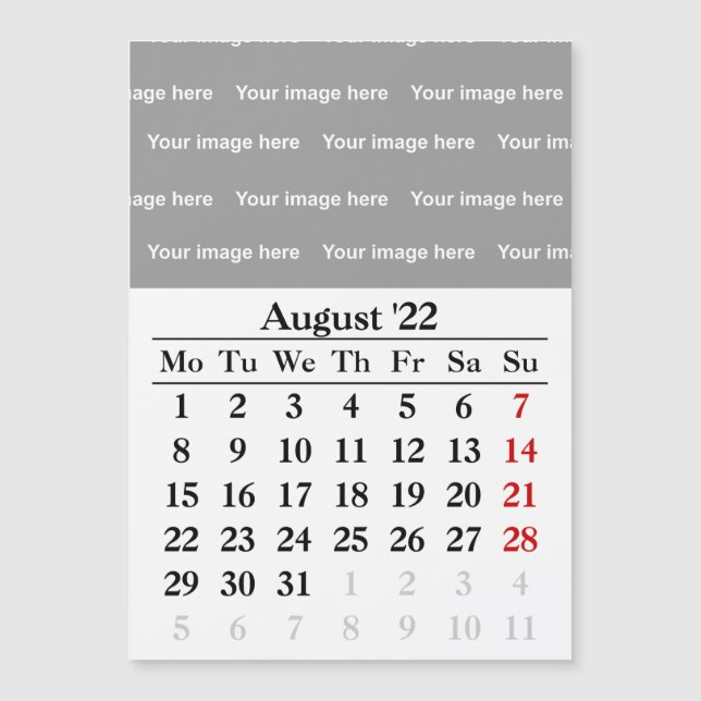 2022 augusti-kalender Magnetkort (Framsida)