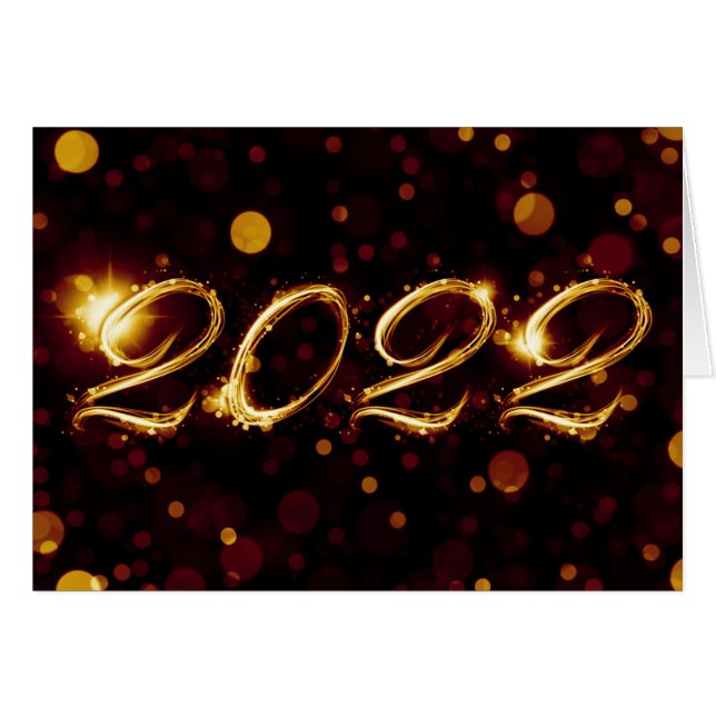 2022 (Bkeh ljus) Hälsningskort (Framsidan Horizontal)