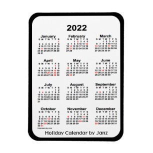 2022 Black Helgdag Calendar av Janz Magnet