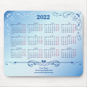 2022 Blått Elegant-musknapp Musmatta