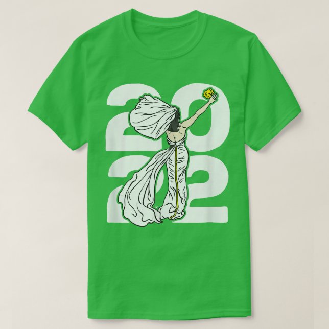 2022 Bröllop Bride Throwing Bouquet-årsdagen 2 T Shirt (Design framsida)