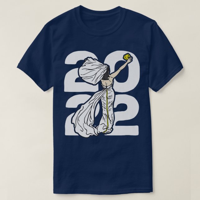 2022 Bröllop Bride Throwing Bouquet-årsdagen T Shirt (Design framsida)