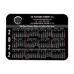 2022 Calendar Anpassningsbar Business Logotyp Namn Magnet