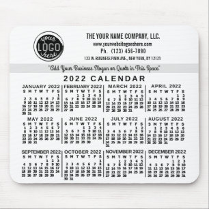 2022 Calendar Anpassningsbar Business Logotyp Namn Musmatta