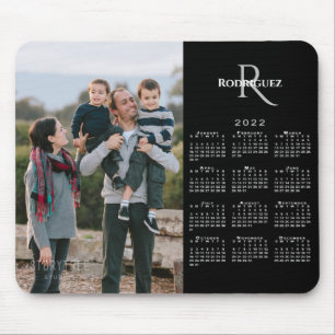 2022 Calendar Anpassningsbar Photo Monogram Namn o Musmatta