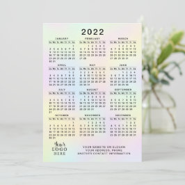 2022 Calendar Business Logotyp Pastel Holophy Program